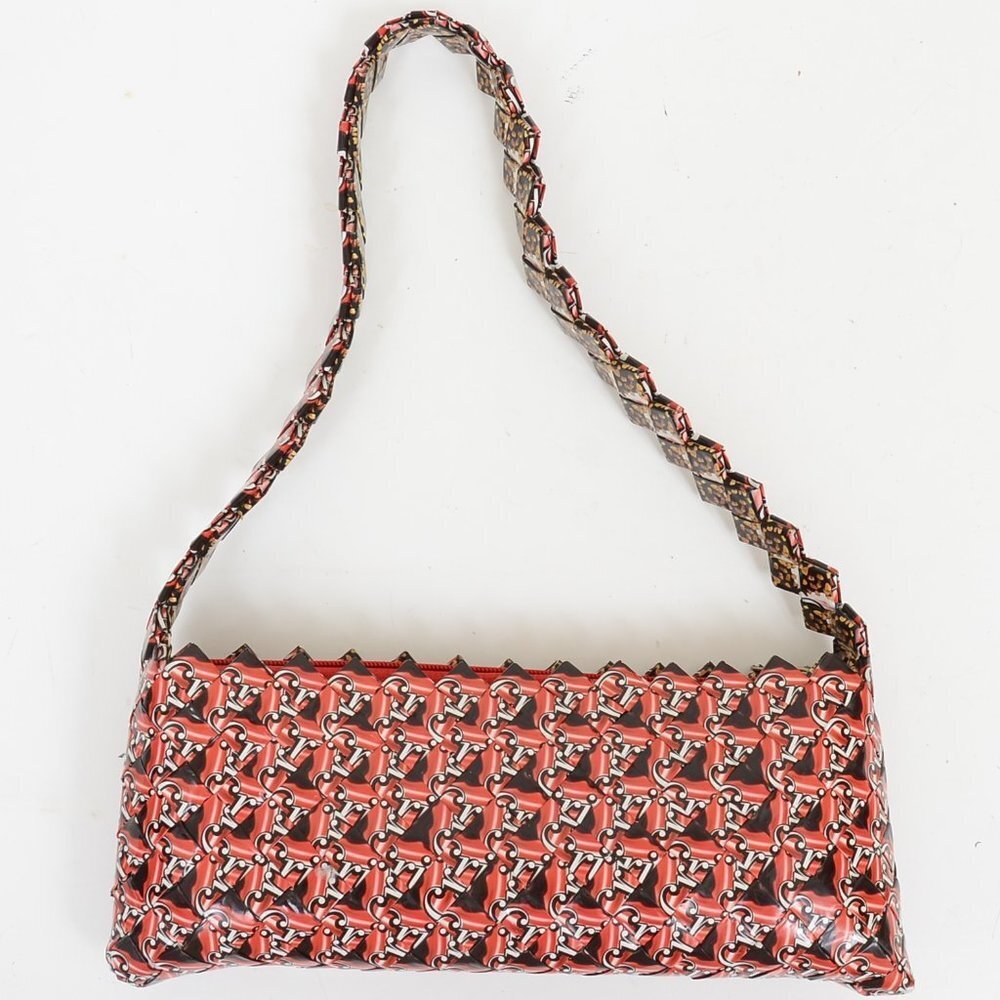 Cute! Hand Made Candy Wrapper Clutch Shoulder Purse Red Bag Handbag